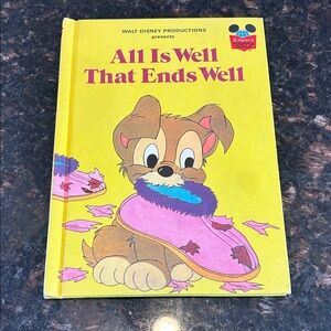 Walt Disney 'All Is Well That Ends Well' Yellow Children's Book